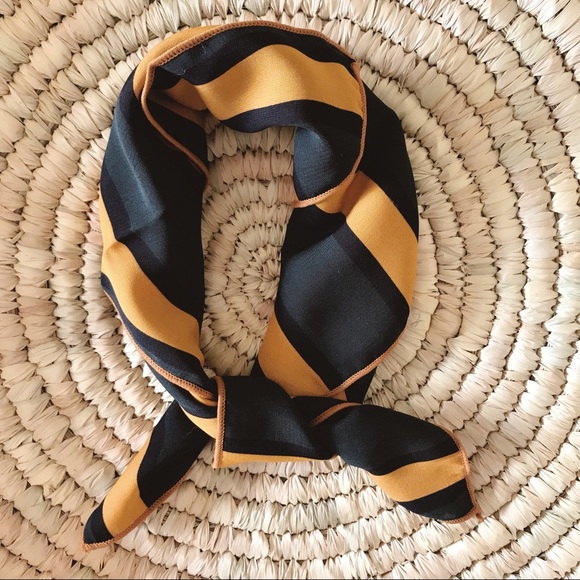 SALE Ava Silky Scarf Bandana in Forest Striped - Picture 2 of 5